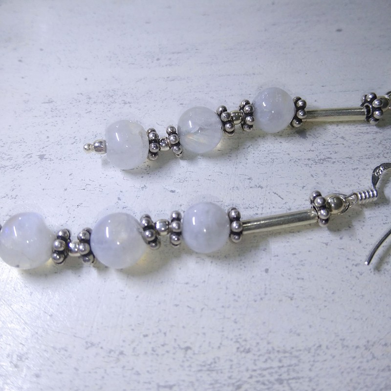 Pendientes Surat Plata y Piedra de Luna