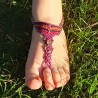 Tobillera Macramé Morada Ajustable