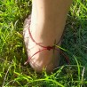 Tobillera Macramé Morada Ajustable