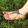 Tobillera Macramé Azul Círculo Ajustable