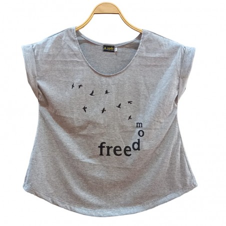 Camiseta Freedom  Gris