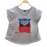 Camiseta Búho Gris