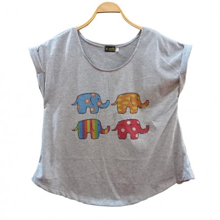 Camisetas Elefantes Gris