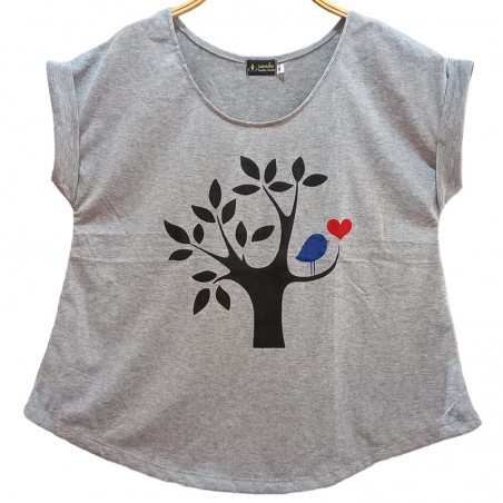 Camiseta Árbol Enamorado Gris