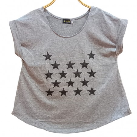 Camiseta Estrellas Gris