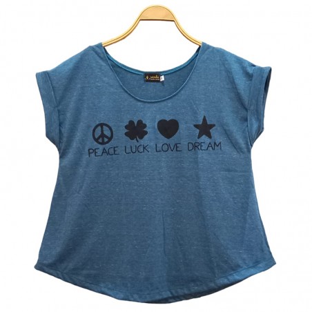Camiseta Peace Azul