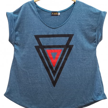 Camiseta Triángulos Azul