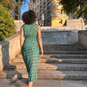Vestido Midi Recto Hojas