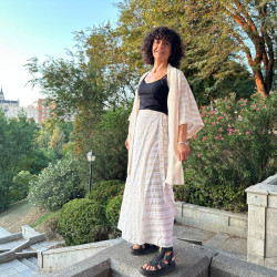 Falda envolvente blanca y dorada